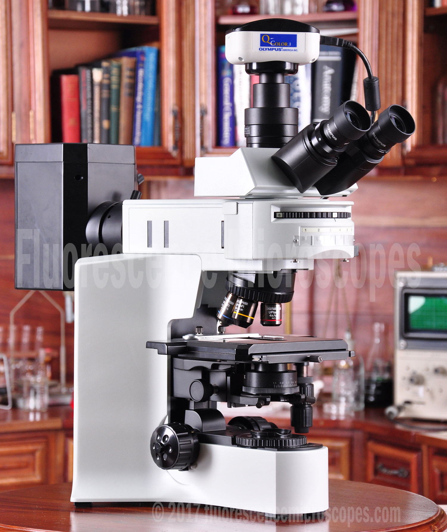 Olympus Model BX41 HBO 100W Trinocular Head Fluorite Objective Lenses Research Grade Upright Fluorescence Microscope - Image 3