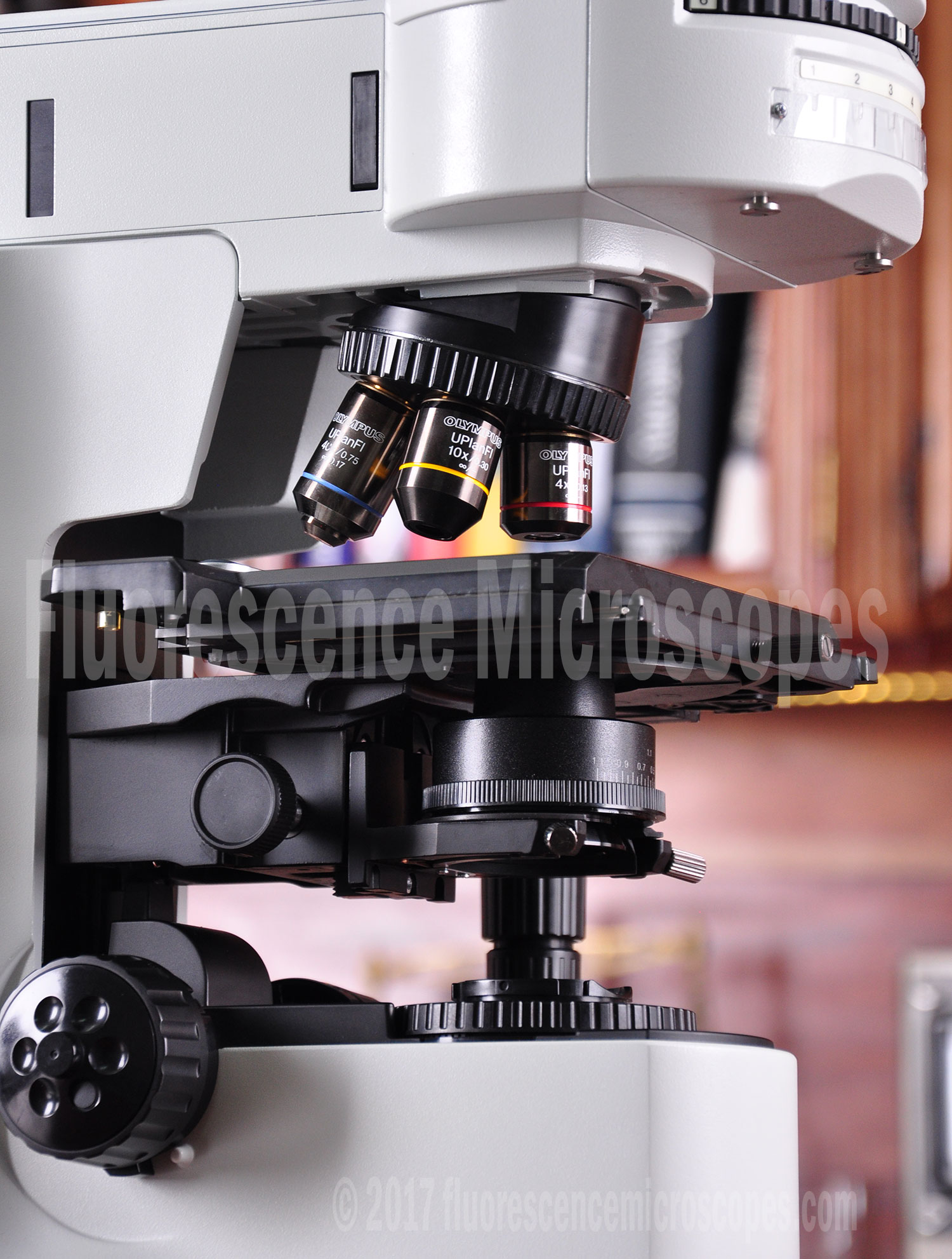 Olympus Model BX41 HBO 100W Trinocular Head Fluorite Objective Lenses Research Grade Upright Fluorescence Microscope - Image 5