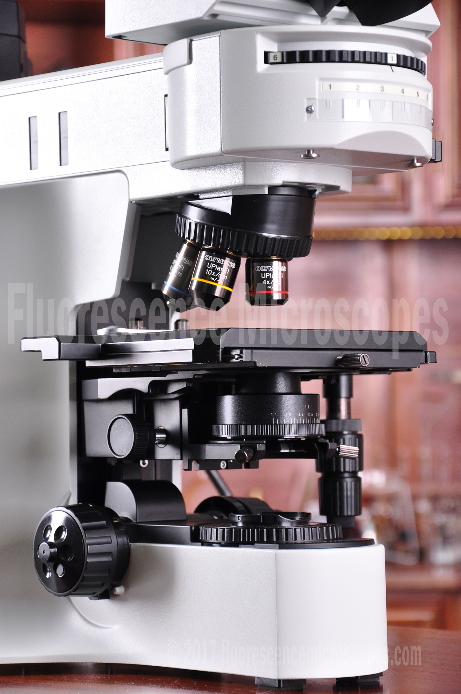 Olympus Model BX41 HBO 100W Trinocular Head Fluorite Objective Lenses Research Grade Upright Fluorescence Microscope - Image 7