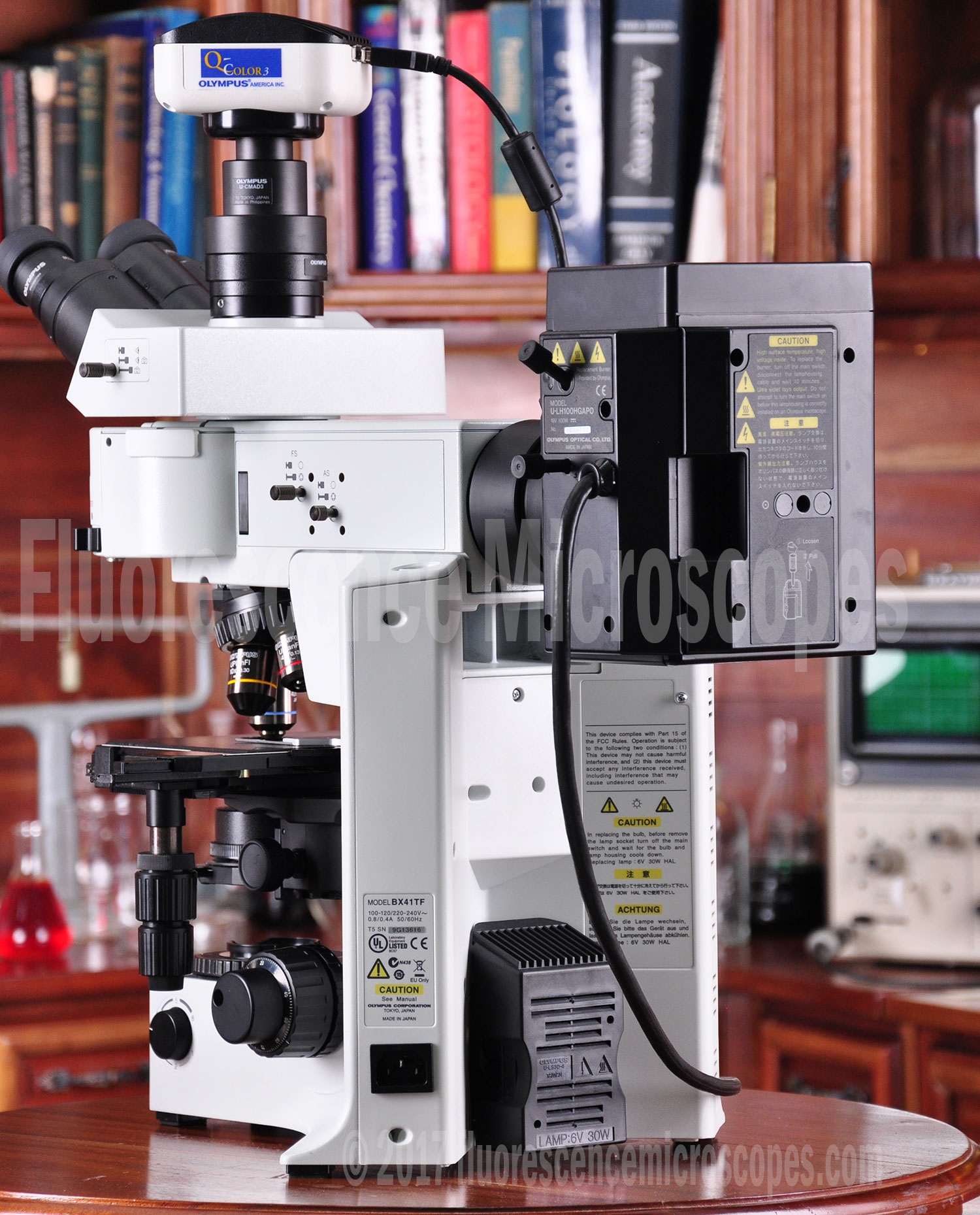 Olympus Model BX41 HBO 100W Trinocular Head Fluorite Objective Lenses Research Grade Upright Fluorescence Microscope - Image 9