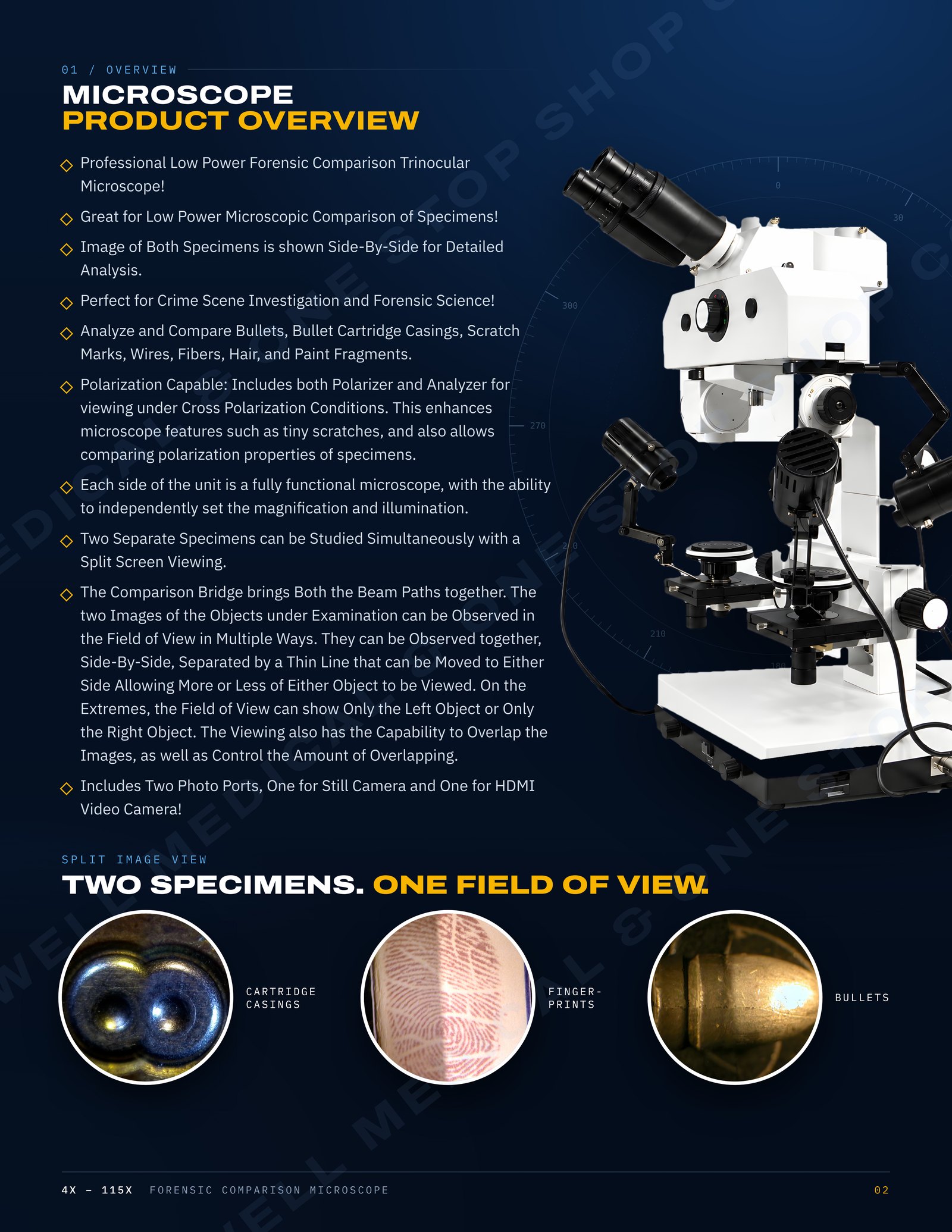 MS35-LED Forensic Comparison Microscope Brochure Page 02