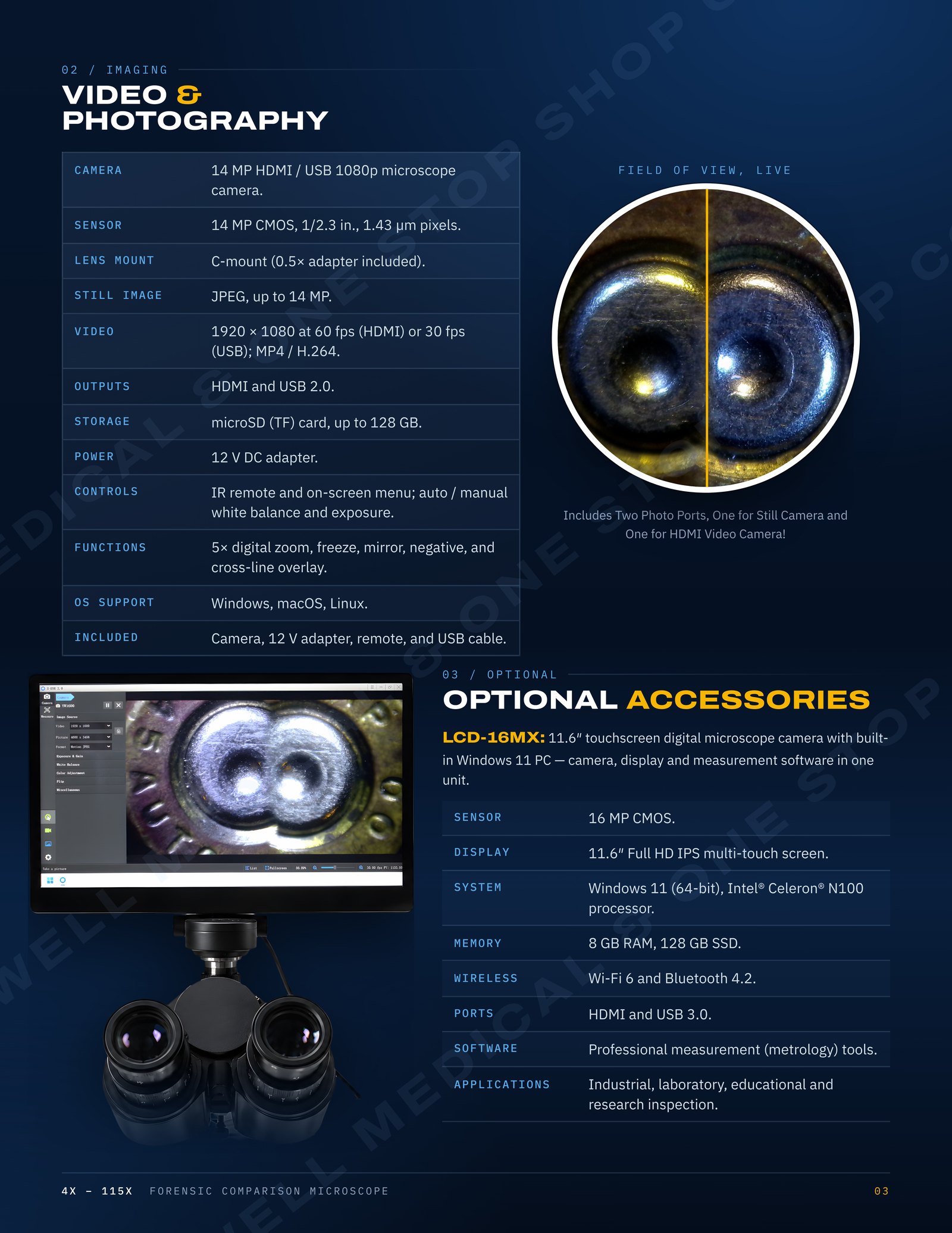MS35-LED Forensic Comparison Microscope Brochure Page 03